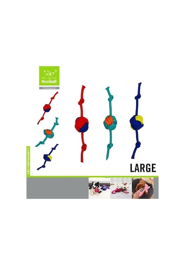 Nunbell Top Düğümlü Pamuk Halat Köpek Oyun Ve Diş İpi 40 Cm