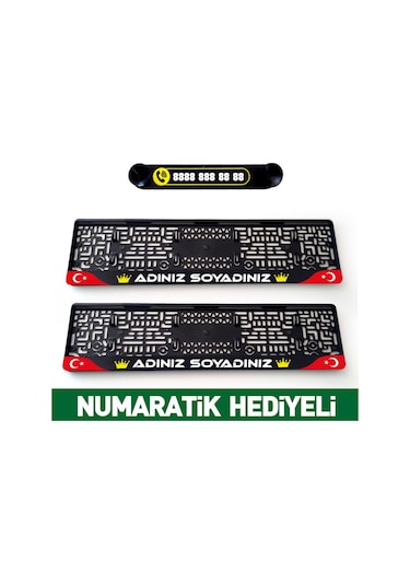 Kişiye Özel Plakalık 2 Adet + Numaratik Numaratör