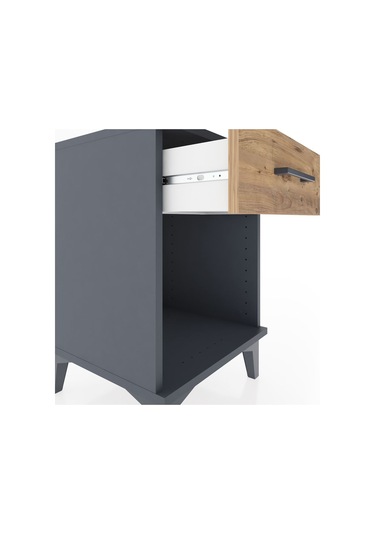 Hyperion Komodin Tek Çekmeceli 44x44x64 Antrasit-çam Antrasit