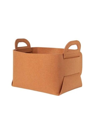 Tongxida Yatak Odası Clutter Keçe Katlanabilir Depolama Sepetleri, Boyut: Büyük Kahverengi Kahverengi