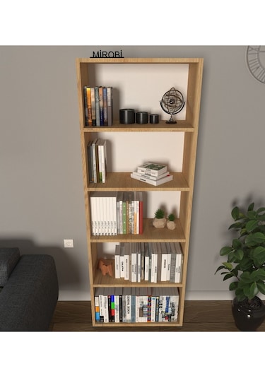 Modern 5 Raflı Kitaplık Dekoratif Kitaplık Rivoli