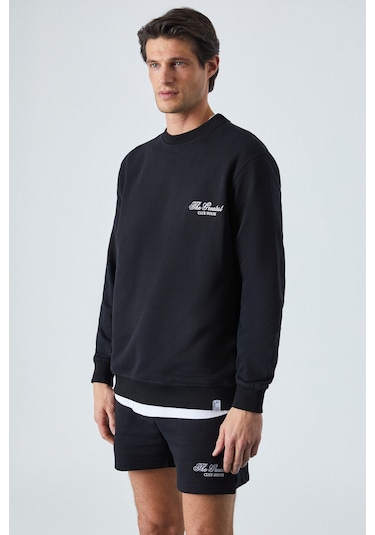 Federer Erkek Uzun Kollu Regular Bisiklet Yaka Siyah Eşofman Takımı