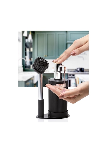 Okyanus Home Fırçalı Sıvı Sabunluk Siyah