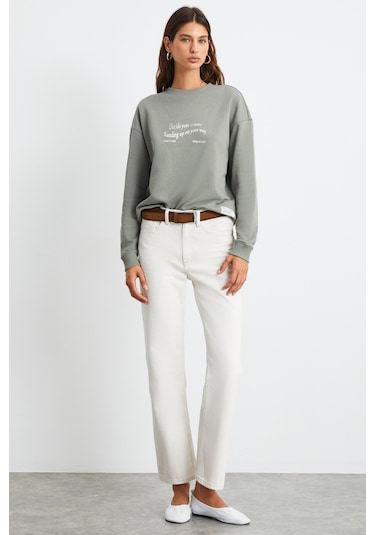Ethıquet RONJA Kadın Açık Yeşil Sweatshirt