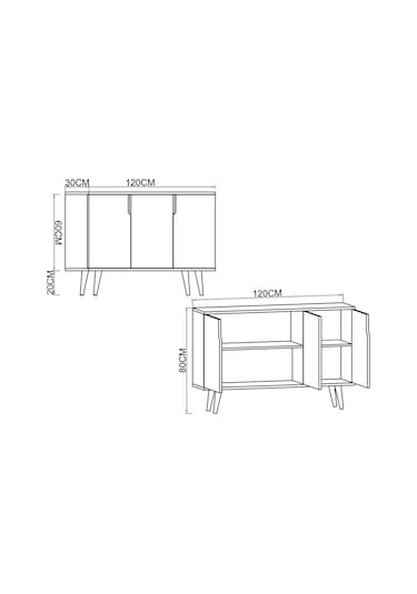 Verona 120 Cm Konsol, Kahve Köşesi, Tv Ünitesi, Çok Amaçlı Ahşap Ayaklı Konsol Beyaz