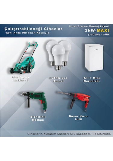 Matech 3 KW Maxi Solar Paket Sistem 3000W/gün