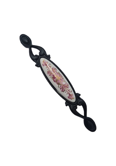 Miray 96 Mm Metal Siyah Porselen Motif Desenli / 5 Adet Siyah