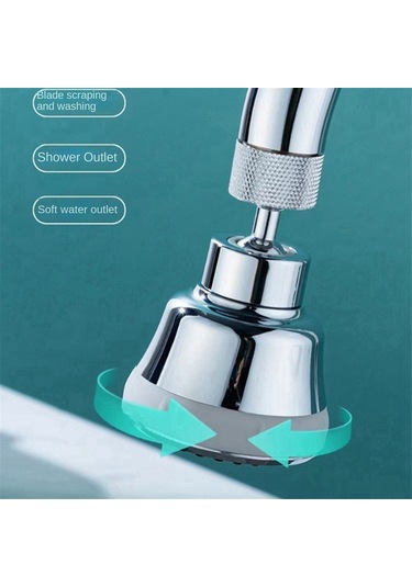 Xurunkeji Mutfak Musluk Başlığı Değişimi 360 Dönme 4 Mod Lavabo Musluğu Değişimi Su Tasarrufu Ve Sıçrama Geçirmez GÜMÜŞ