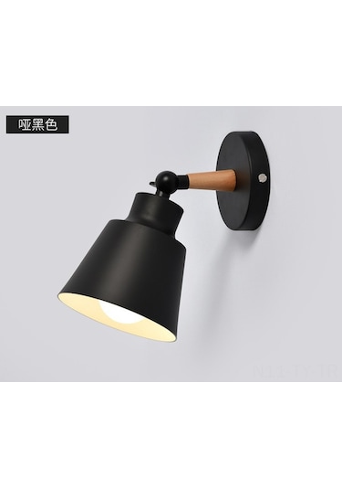 Teltree Nordik Ahşap Makaron Duvar Lambası - Yatak Odası Ve Çocuk Odası İçin Şık Aydınlatma Siyah