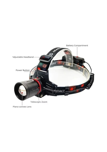 Wison WS-2060 25W 1800 Lümen Şarjlı Kafa Feneri Siyah