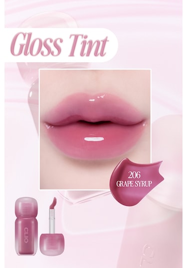 Pigmentli, Parlak Bitişli Dolgunlaştırıcı Lip Gloss Clıo Volumate Gloss 206 Grape Syrup