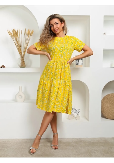 Jıyanteks Büyük Beden Pamuklu Ev Elbisesi 386159398