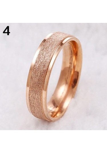 Gül Altın Erkek Kadın Düğün Paslanmaz Band Yüzük Mat Çelik Yüzük Takı Çift Hediye Us 9 Çok Renkli