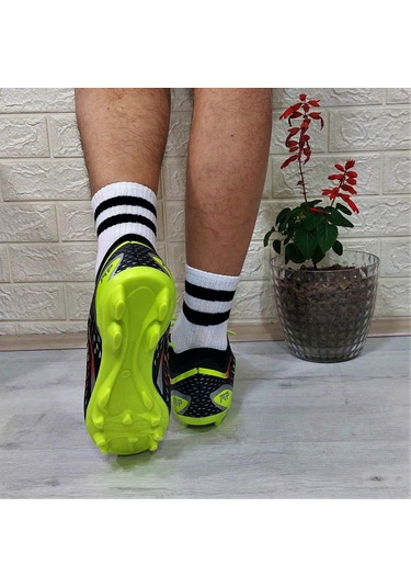 M.p 1359 Siyah-sarı Termal Likralı Krampon Futbol Ayakkabı 001