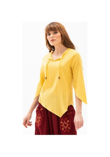 Rodos Gofre Bluz Sarı Sarı