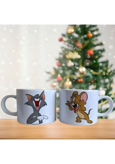 Tom Ve Jerry Porselen Fincan Takımı 762 Beyaz