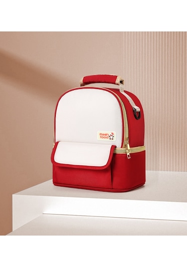 Su Geçirmez, Çok Bölmeli, Fonksiyonel Mini Anne Bebek Çantası, Termal Çanta Kırmızı