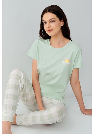 Arnetta Kadın Yeşil Pijama Takım Ar3576-s-v1 Yeşil