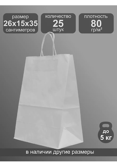 Ig Pack Bükümlü Saplı Kraft Kağıt Torbası 26x15x35 Cm 25 Adet 226720054