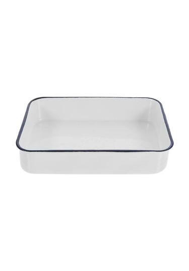 Dikdörtgen Turta Tabağı 24 Cm Derin Kenarlı Izgara Gıda Çok Amaçlı B