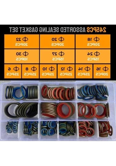 Pazly 245 Adet Kombinasyon Contası M6-m16 Sızdırmazlık Farklı Boyut