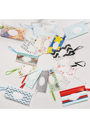 Eva Bebek Islak Mendil Kese Sevimli Snap-askı Doldurulabilir Islak Mendil Çanta Kapak Çevirin Doku Kutusu Açık Kullanışlı Bebek Arabası Aksesuarı