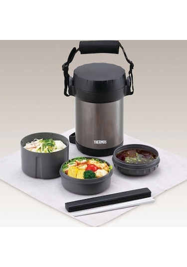 Thermos Fbb-1800 3 Bölmeli Paslanmaz Çelik Yemek Termosu 197623 Gri
