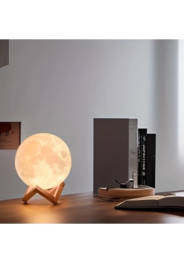 Willowhaven 1pc Aced Akıllı Ay Lambası 7.11inch/18cm Led Usb Şarj 128 Renk Uzaktan Kumanda