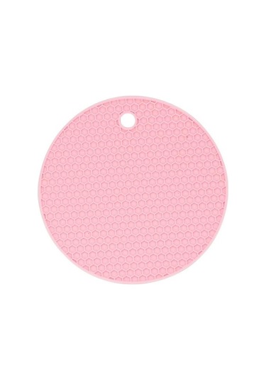 Pembe Yuvarlak Yalıtım Silikon Mat Kaymaz Isıya Dayanıklı Anti-haşlanma Petek Mikrodalga Fırın Mat Pot Tutucu Kalınlaşmak Bardak Pembe