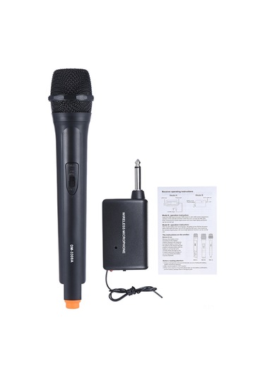 Yunboo Vhf Kablosuz El Mikrofonu - Yüksek Hassasiyetli, 30-50m Menzil, Siyah, Fm Modülasyonlu Pil Dahil Değil, Sarı/mavi Rastgele