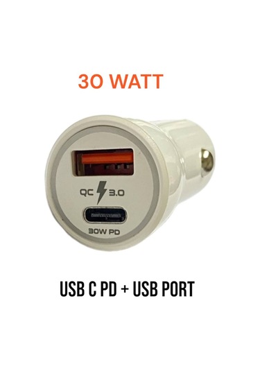 Auris CR08 30 W PD Yüksek Hızlı Oto Çakmaklık Araç Şarj Cihazı
