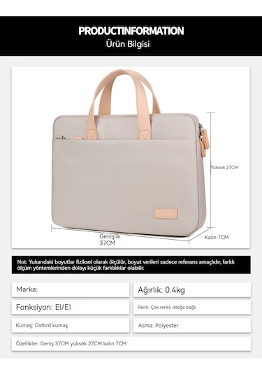 Hqgoodstore Rahat Basit Düz Renk Nefes Alabilen Su Geçirmez Aşınmaya Dayanıklı Büyük Kapasiteli Dizüstü Bilgisayar Çantası 14 İnç Koyu Mavi Koyu Mavi