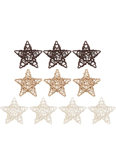 Suntek 10 Cm Asılı Hasır Süsler Yılbaşı Duvar Vintage