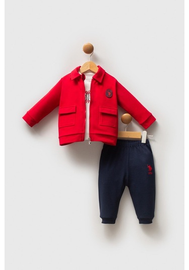 U.s. Polo Assn Erkek Bebek 3'lü Takım Kırmızı-2078 Kırmızı