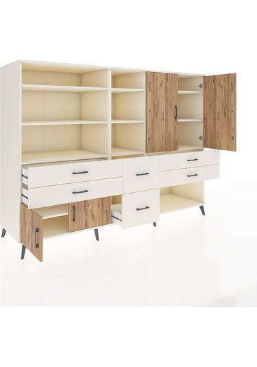 Kronos Dolap 10 Raflı 6 Çekmeceli 4 Kapaklı 220x59x163 Aytaşı-çam Aytaşı-çam/aytaşı