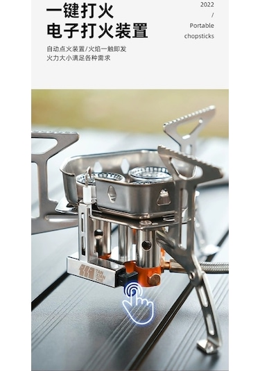 Prestigegoods Rüzgar Geçirmez 3 Gözlü Kamp Ocağı, Taşınabilir Katlanır, Dönüşüm Başlıklı, Açık Hava Kampçısı İçin Gümüş