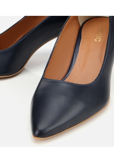 Hotiç Kadın Deri Lacivert Esnek Tabanlı İnce Topuklu Stiletto 01ayh312480a680 Lacivert