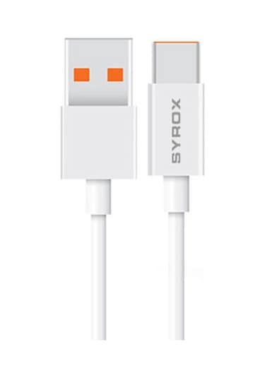 Syrox M67tk 3.0a 67w Turbo 1mt Usb-a - Type-c Şarj & Data Kablosu - Beyaz