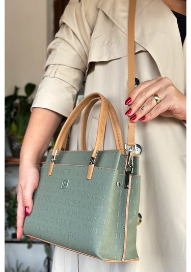 Jps- Just Polo Baskı Desenli Özel Seri El Ve Omuz Çanta Gq-4045-gd - Yeşil Kombin Yeşil