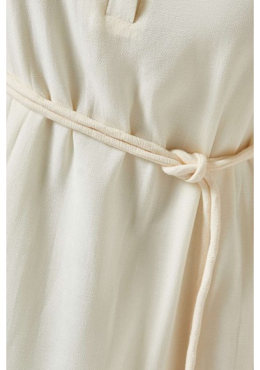 Eegen Studio Ophelia Kemerli Elbise - Crinkle Chiffon Crepe İle Şık Ve Rahat Seçenekler Kırık Beyaz