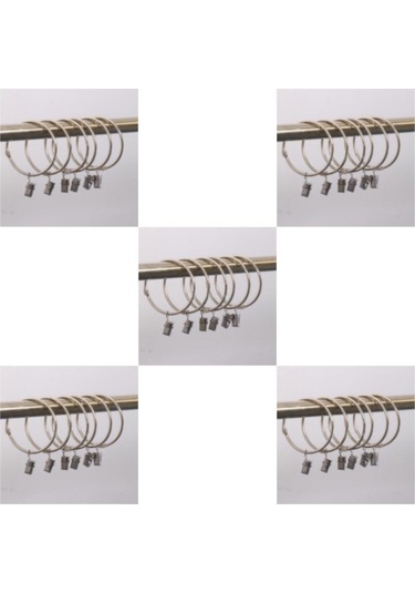 1/2/3/5 12 Adet Perde Halkası Kancası Klipsli Gözlü Taşınabilir Gümüş 30mm 2'li Set Diğer