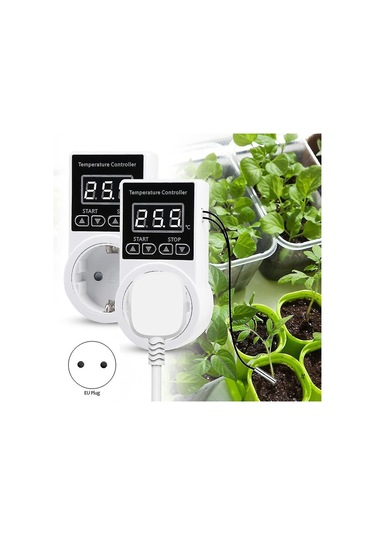 1 Adet Sensörlü Termostat Soketi, Dijital Sıcaklık Kontrol Soketi, Su Geçirmez Sıcaklık