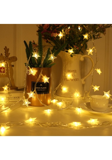 Suofeng Led Yıldız Işıklı Süpürge, Dış Mekan Kamp Dekorasyonu, Uzaktan Kumandalı 8 Mod, 6m 40 Işık, Islak Beyaz, Pil Li Pil Dahil Değil