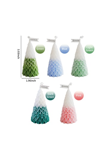 Yifomall Yeşil Xmas Ağacı Şekilli Spiral Gümüş Parafin Mum - Sigara İçmez, 3 Saat Yanma Süresi, Noel Dekorasyonu 1 Adet