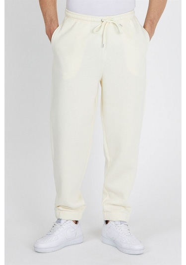 JAHR MARC Krem Rengi Oversize Erkek Eşofman Altı Krem