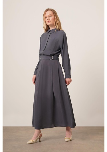 Ftz Women Kadın Modal Etekli Takım Füme 30714 Füme