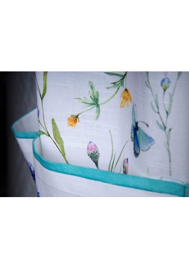 Fastbuy Kadınlar İçin Uzun Bağlı Ayarlanabilir Boyunlu Pamuklu Mutfak Önlüğü 4 Çiçekli Diğer Diğer