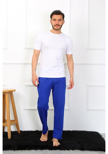 Akbeniz Erkek Pamuk Saks Tek Alt Pijama 27495 Saks Saks Mavi