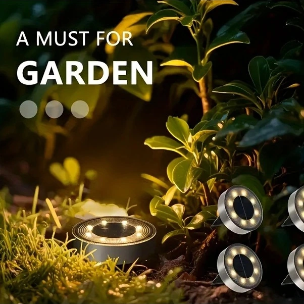 Trendooze 4'lü Solar Bahçe Aydınlatma, 8 Led Sıcak Işık Lambası, Gaojunshop01 Party Dekor Işığı Sıcak Işık