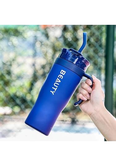 Oldfriend Kızıl Kırmızı 40.58oz Bpa Free Plastik Tumbler Pipetli Hafif Mutfak Bardagı Kırmızı